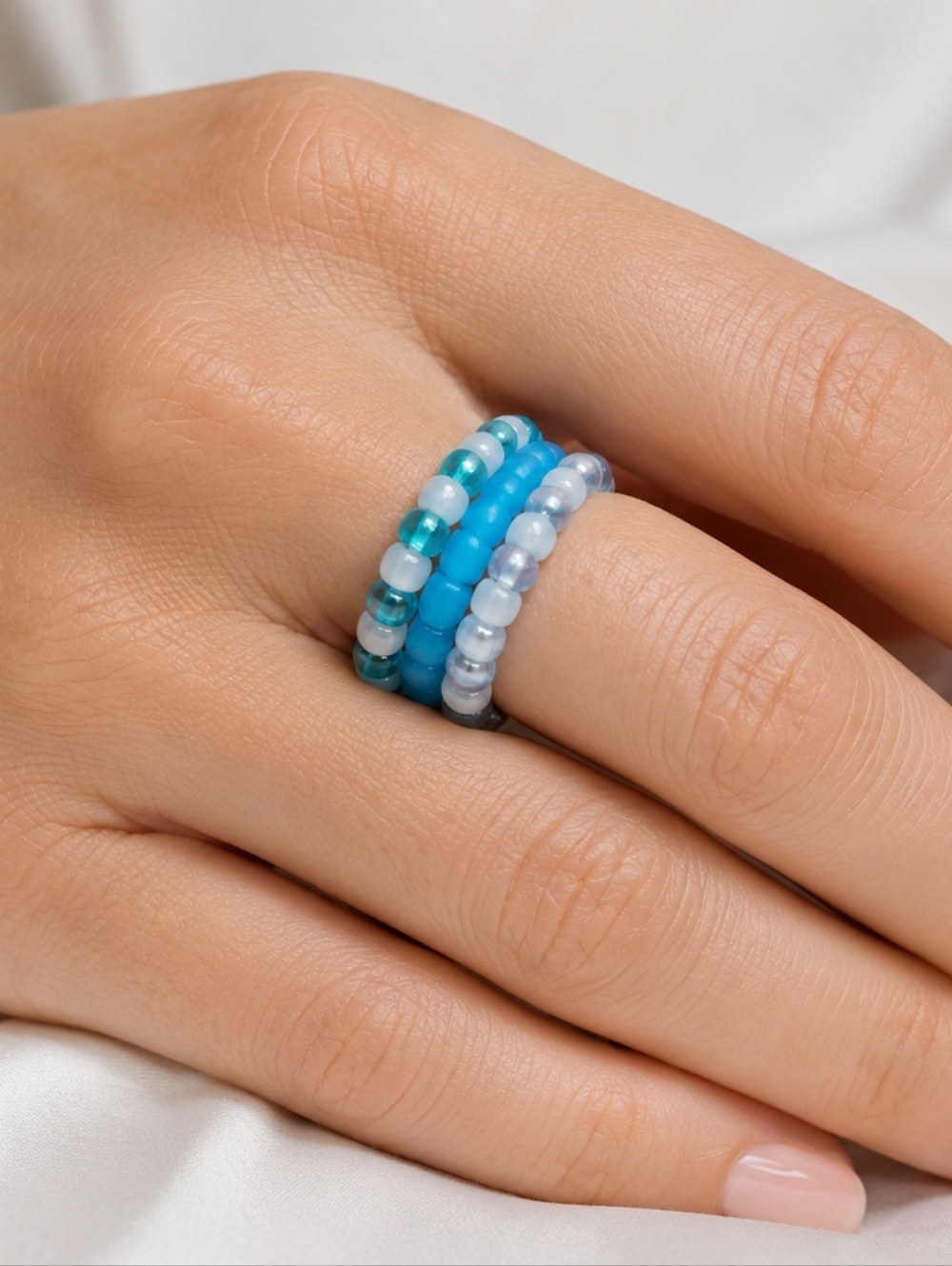 14 Colorful Beaded Stack Rings - Picture 2 of 9